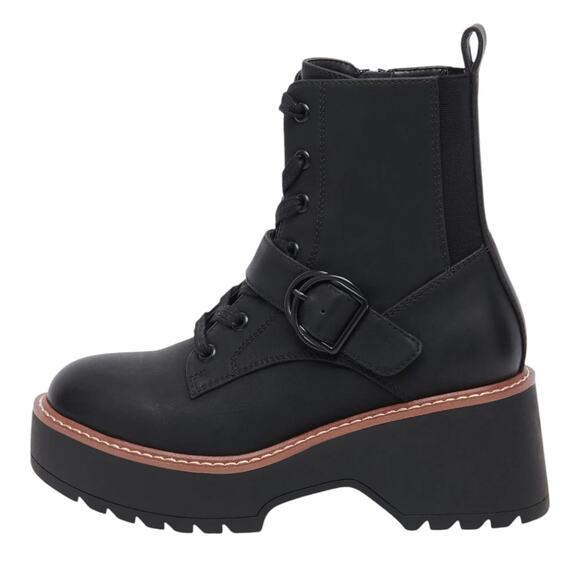 Aqua College Women's Waterproof Gecko Lace-Up Buckled Booties Black Size 7 - Picture 2 of 4